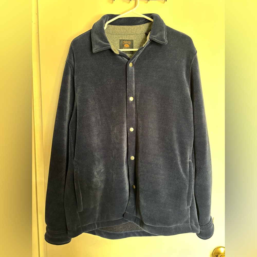 Copper and Oak Men's Navy Fleece Shirt Jacket